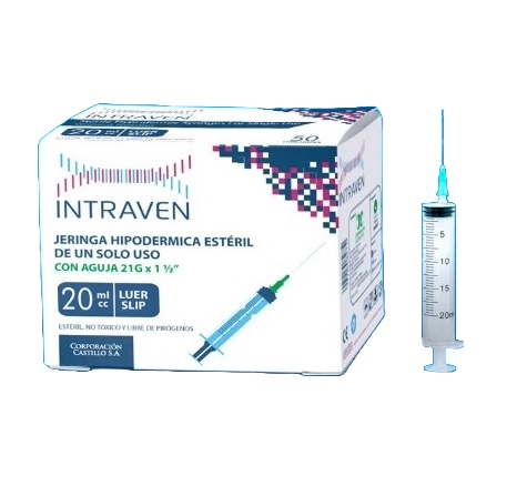 JERINGA 20ML 21G x 1.1/2 x 50 UND - INTRAVEN