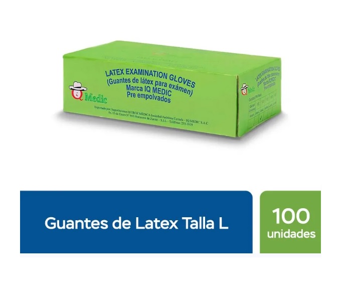GUANTES P/EXAMEN T-"L" x 100UND - IQMEDIC