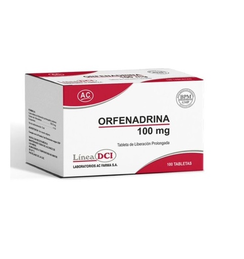 ORFENADRINA 100MG CJA x 100 TLP - ACFARMA
