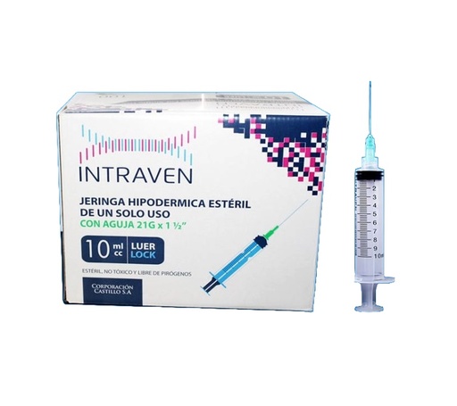 JERINGA 10ML 21G x 1.1/2 x 100UND - INTRAVEN
